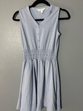 Market & Spruce Light Blue Gingham Sleeveless Mini Dress